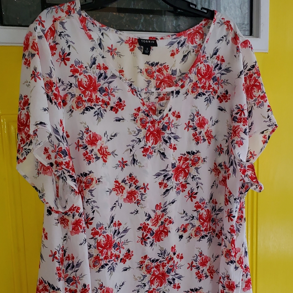 BNWOT TORRID SHEER BLOUSE WOMEN'S SZ 3
